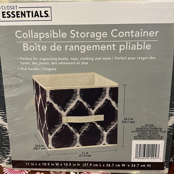 Six Closet Essentials Harvest Grey, Red, & Orange Collapsible Storage Containers - Picture 3 of 6